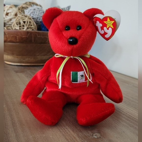 Ty Beanie Baby Osito The Bear Featuring Mexican Flag From 1999 - Picture 1 of 16